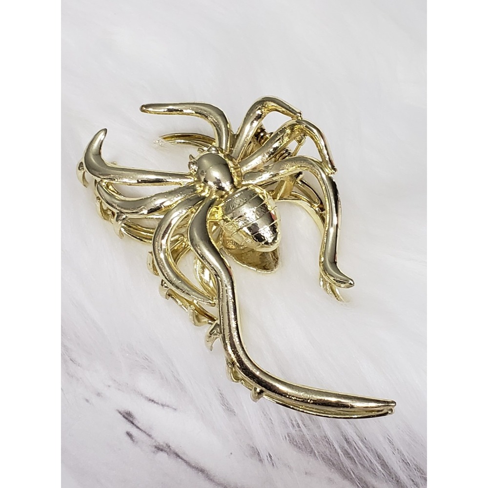 Metallic Gold Claw Clip Large Spider Gothic Halloween Bug Witchy Emo Punk Grunge